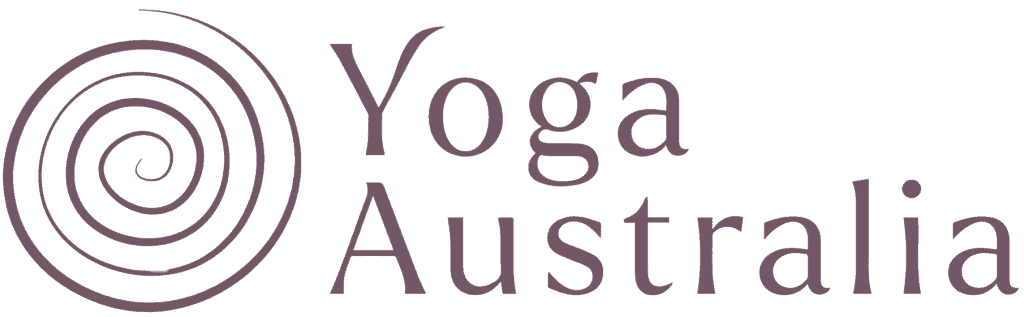 Yoga Australia membership logo in purple, featuring a spiral icon